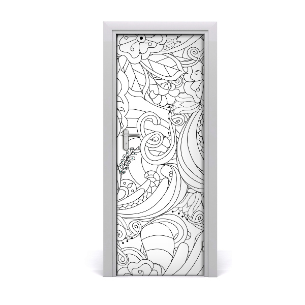 Sticker porte Dessin de plantes