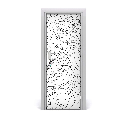 Sticker porte Dessin de plantes