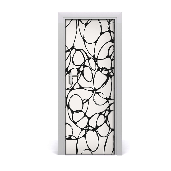 Sticker de porte Cercles noirs chaotiques