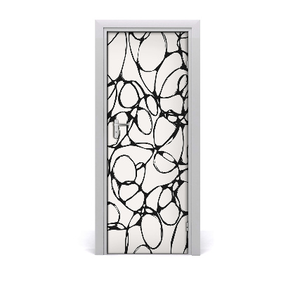 Sticker de porte Cercles noirs chaotiques