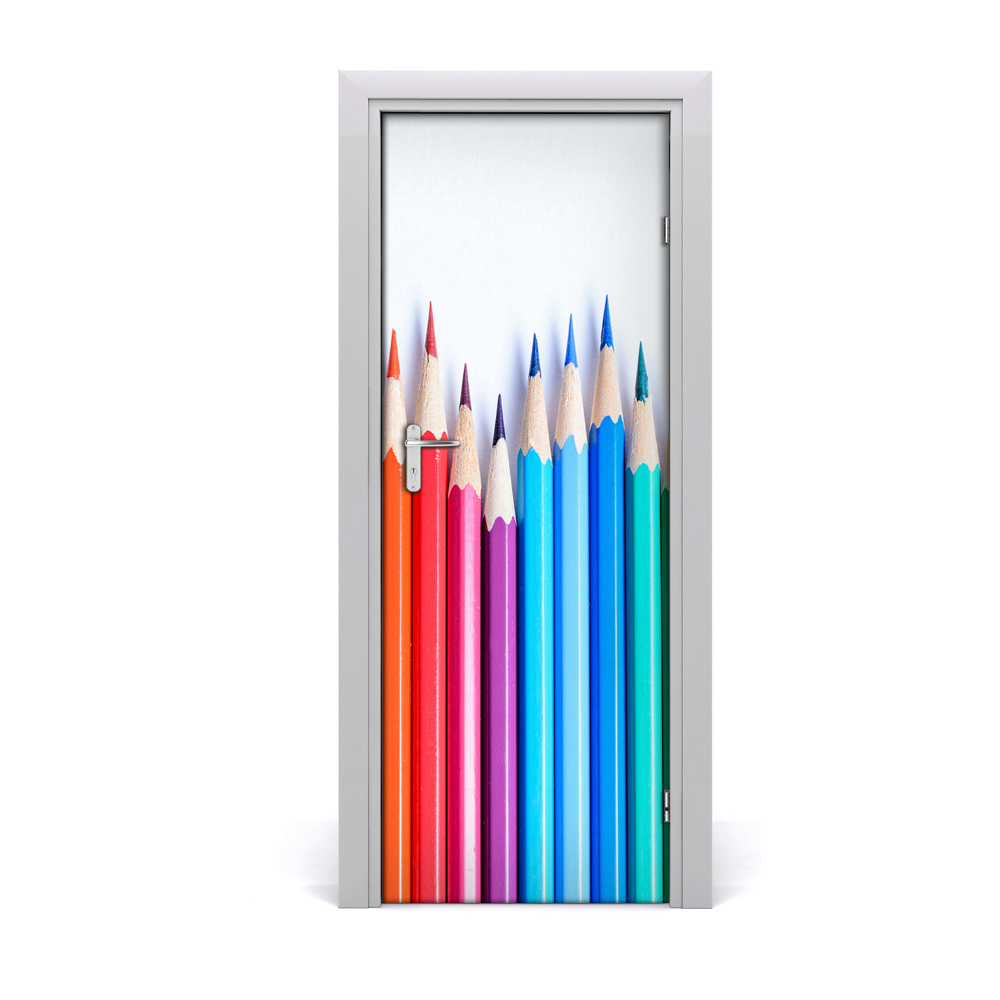 Décoration porte Crayons de couleur arc-en-ciel