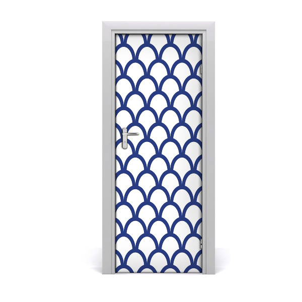 Papier peint porte Fond bleu festonné