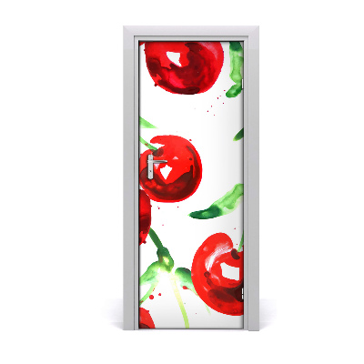 Sticker porte Cerises en aquarelle