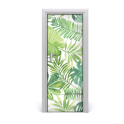 Autocollant porte Feuilles tropicales