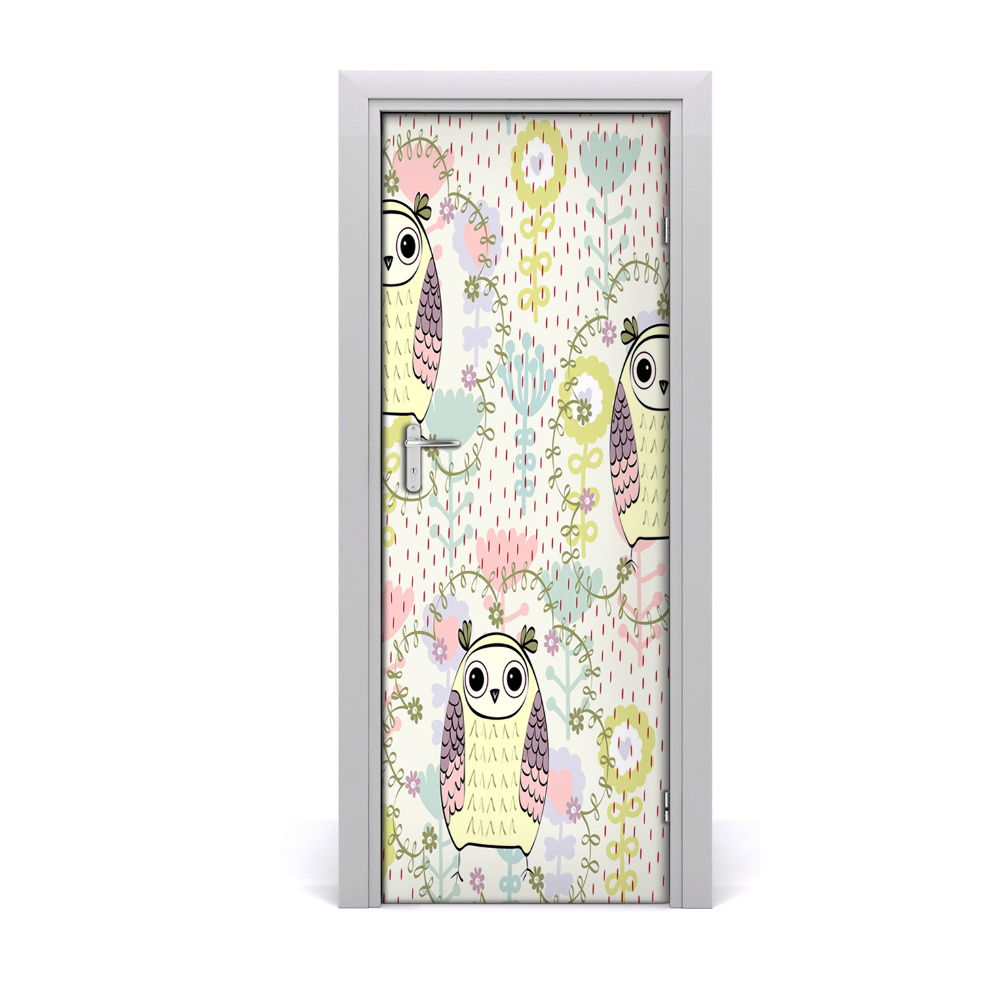 Sticker porte Hiboux