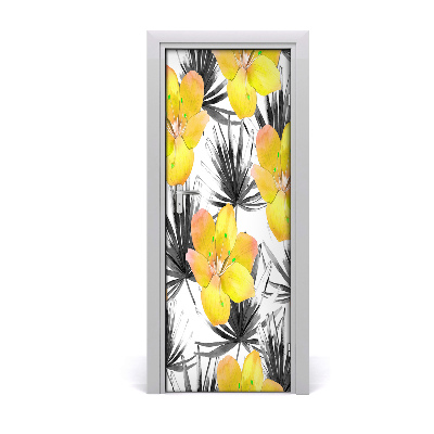 Papier peint porte Fleurs tropicales jaunes
