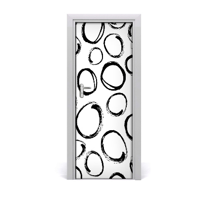 Décoration porte Fond cercles noirs