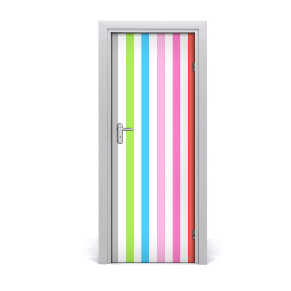 Décoration porte Rayures colorées