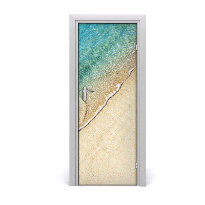 Sticker porte Vague plage mer