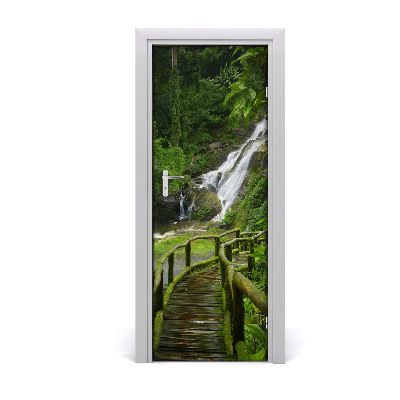 Décoration porte intérieur Forêt de cascades