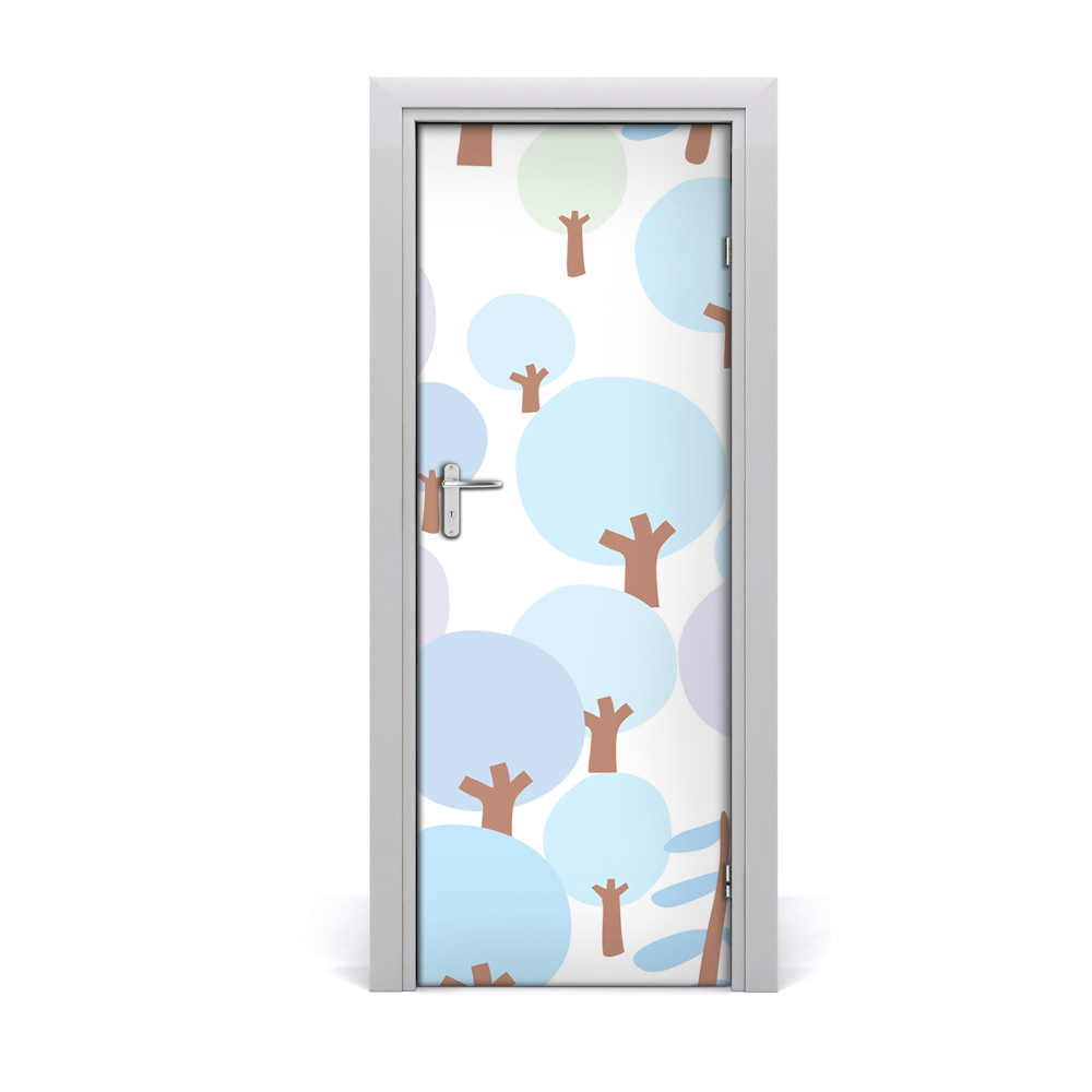 Papier peint porte Arbres bleus
