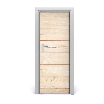 Autocollant porte Fond de planches en bois clair