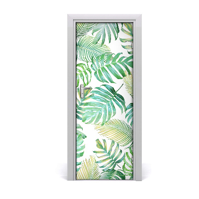 Sticker de porte Feuilles de palmier tropical