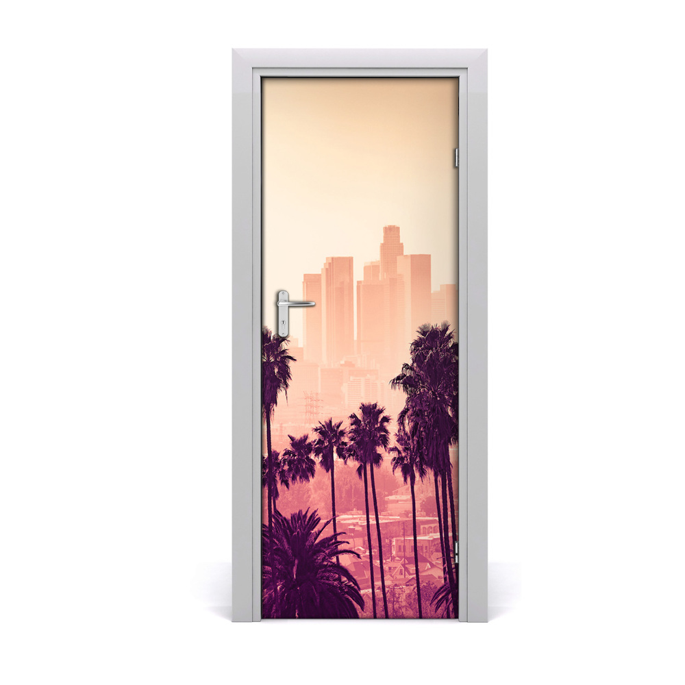 Sticker de porte Los Angeles, ville de palmiers