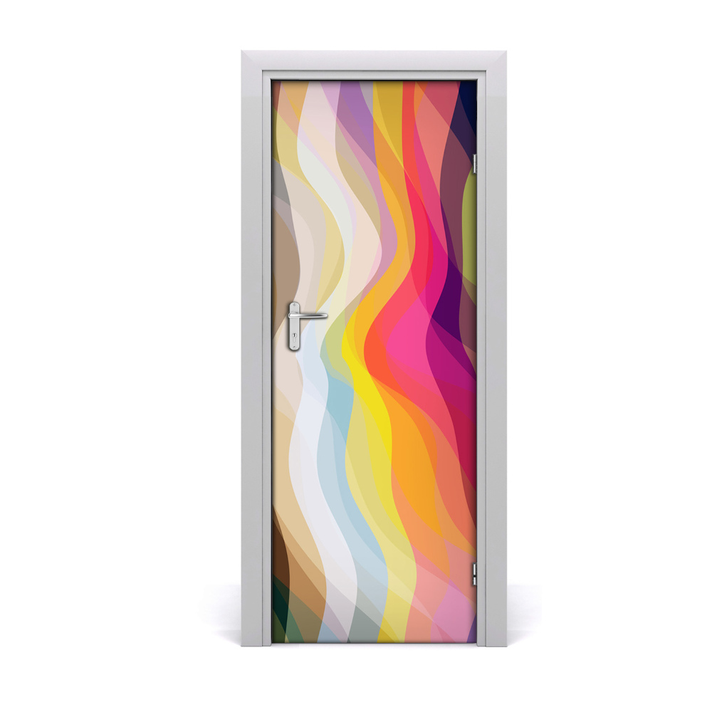 Sticker de porte Vagues colorées