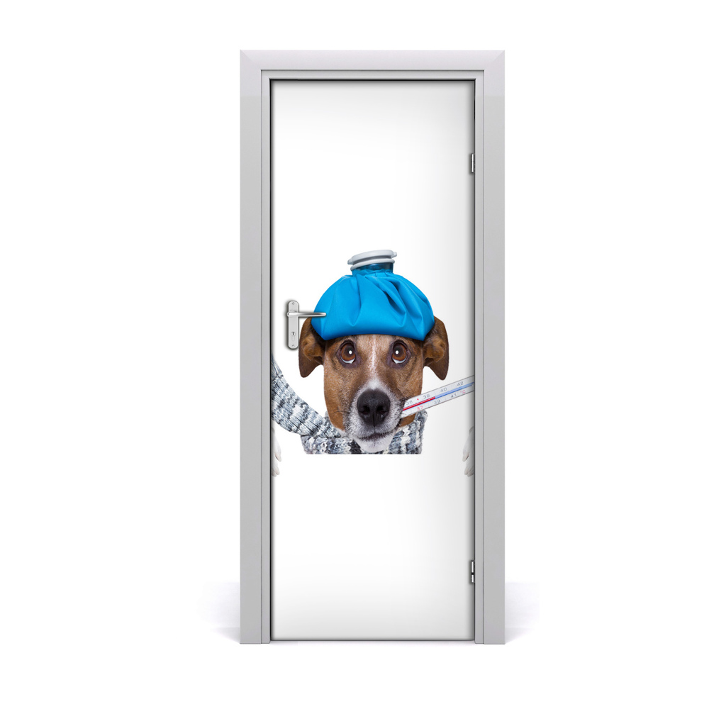 Sticker de porte Chien malade