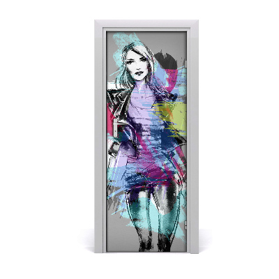 Décoration porte intérieur Abstraction femme
