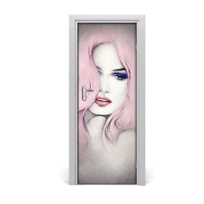 Autocollant porte Abstraction femme