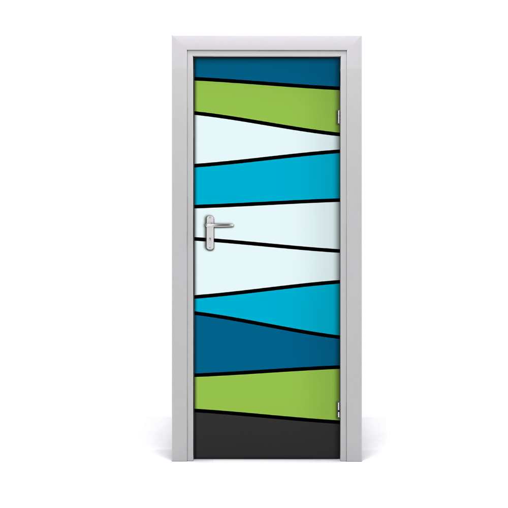 Décoration porte intérieur Rayures colorées