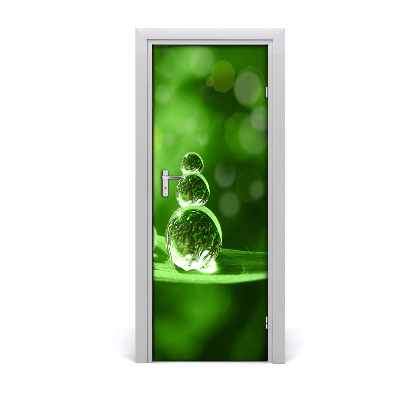Sticker porte Gouttes sur l'herbe