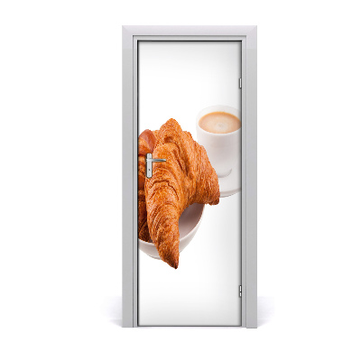 Poster porte Croissant et café