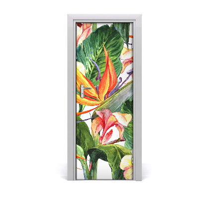 Sticker de porte Motif hawaïen Strelitzia