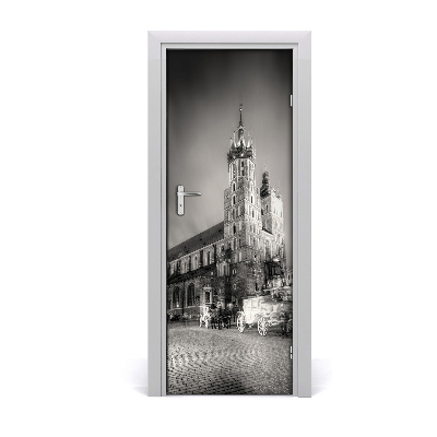 Poster porte Cracovie Pologne noir et blanc