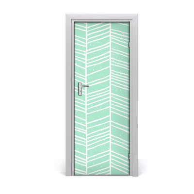 Poster porte Motif à chevrons vert