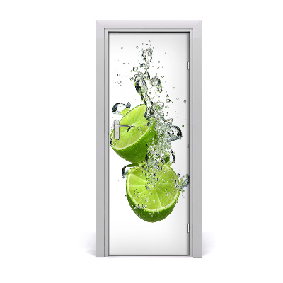 Autocollant porte Citrons verts à l'eau
