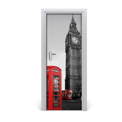 Poster porte Big Ben Londres noir et blanc