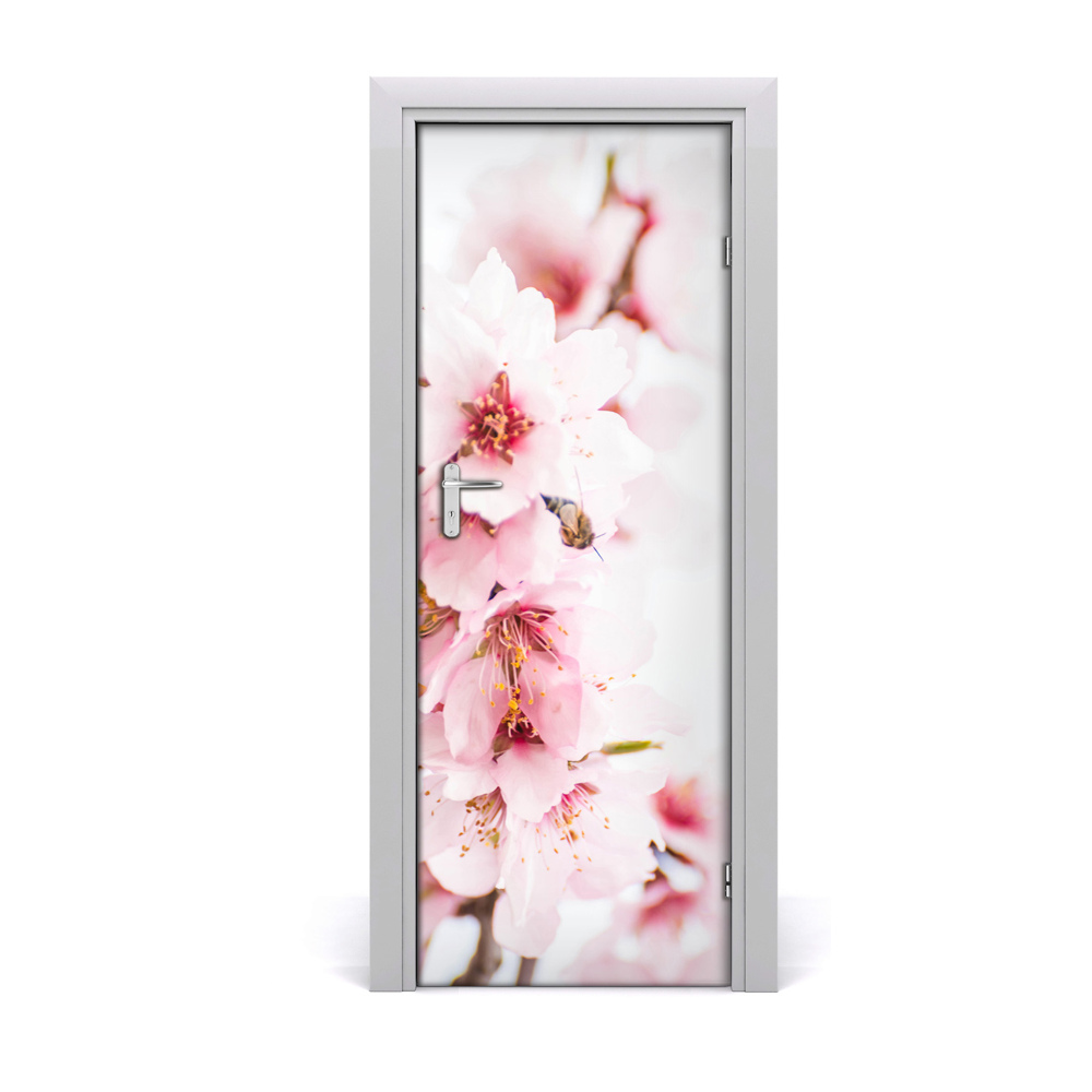 Autocollant porte Fleurs roses