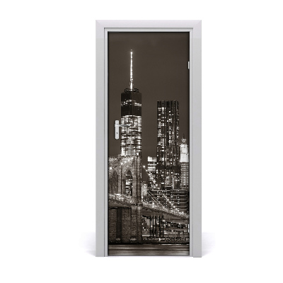 Papier peint porte Manhattan New York noir et blanc