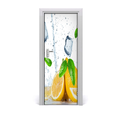 Décoration porte intérieur Citron avec de la glace