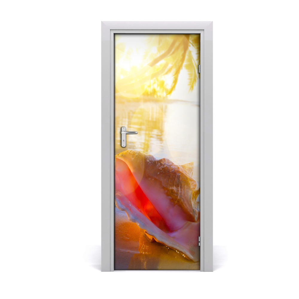 Sticker de porte Gros coquillage sur la plage