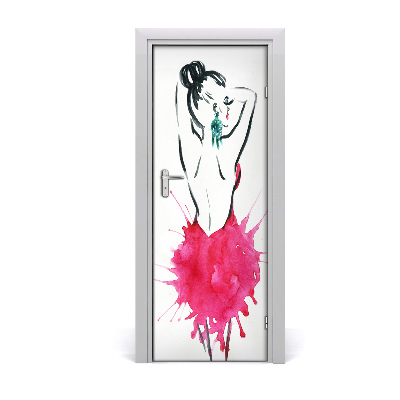 Décoration porte intérieur Robe rose pour femme