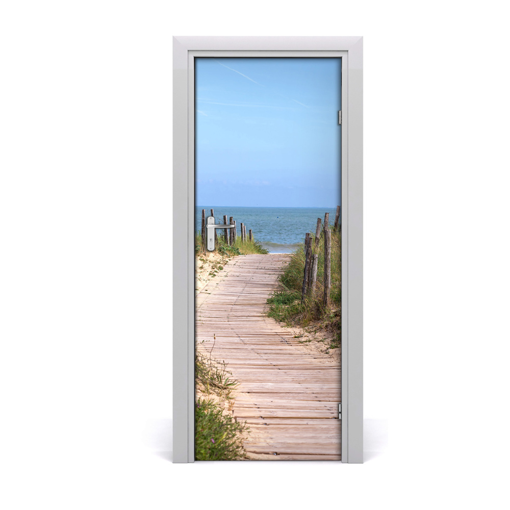 Autocollant porte Chemin de plage parmi les dunes