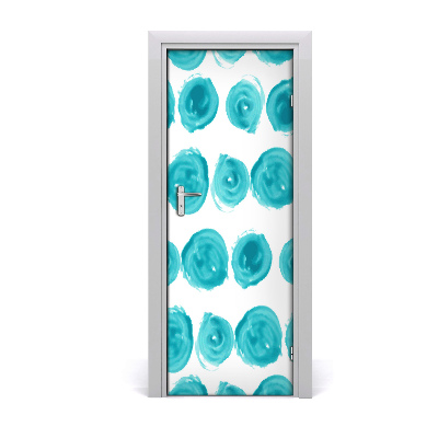 Sticker porte Motif de taches bleues