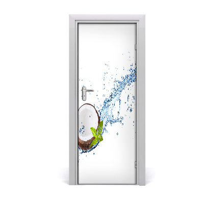 Autocollant porte Noix de coco à l'eau