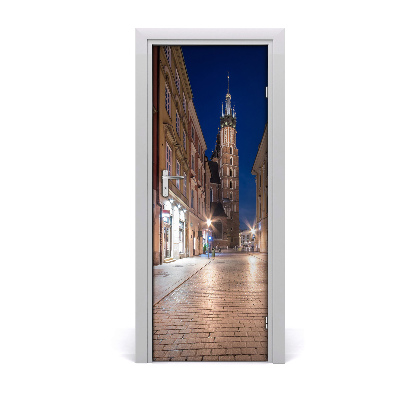 Décoration porte intérieur Cracovie Pologne la nuit