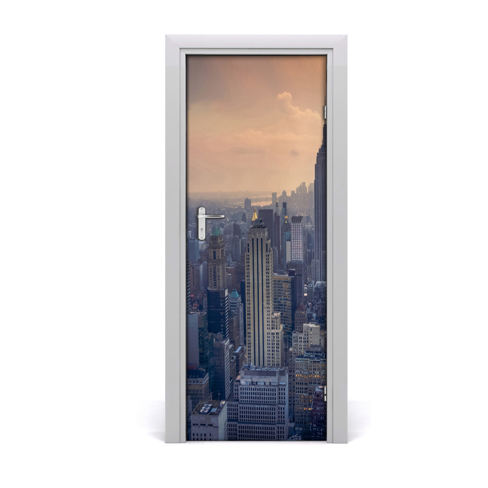 Sticker porte Manhattan New York brouillard