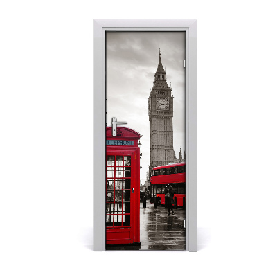 Papier peint porte Big Ben Londres bus rouge