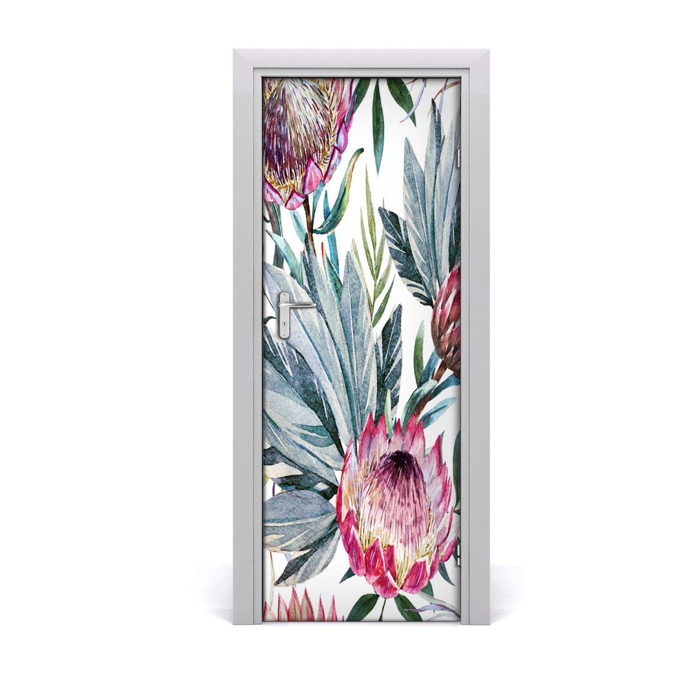 Décoration porte Feuilles de fleurs de Protea