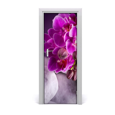 Sticker porte Orchidée rose