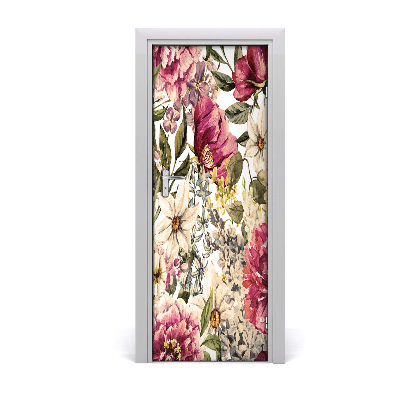 Sticker de porte Motif de fleurs de prairie