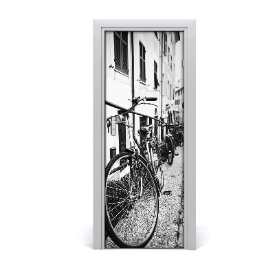 Sticker porte Vélos urbains noir et blanc
