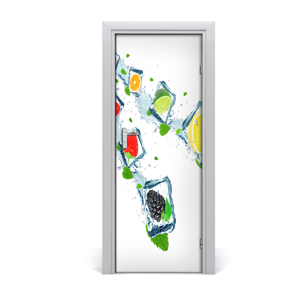 Sticker porte Fruits dans la glace