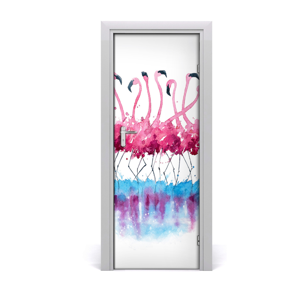Sticker de porte Flamants
