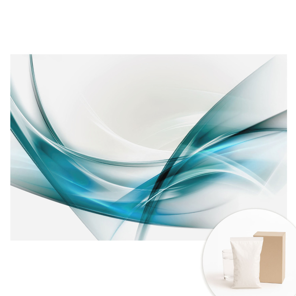 Papier peint photographique sur tissu non tissé Lignes abstraites et vagues de nuances bleues