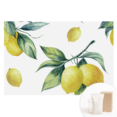 Papier peint intissé à motif de citrons verts