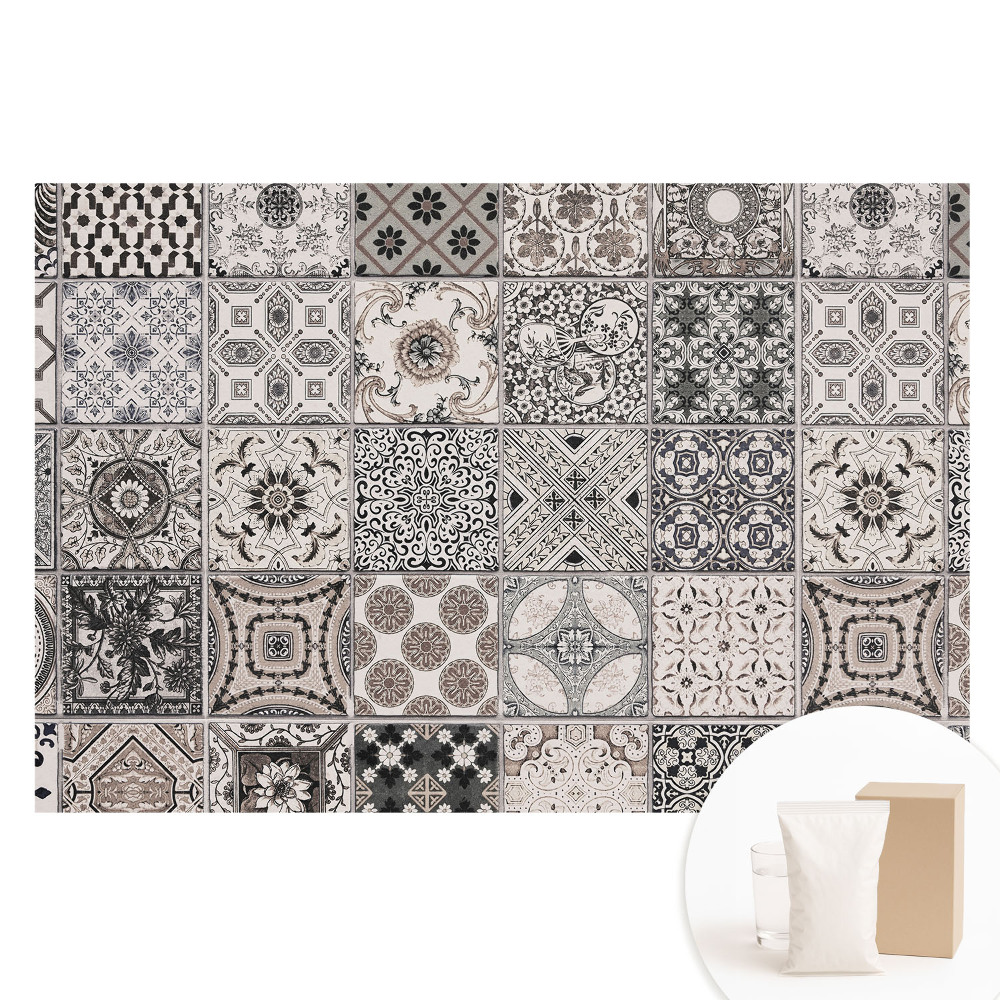 Papier peint photo grand format à motifs de carreaux classiques